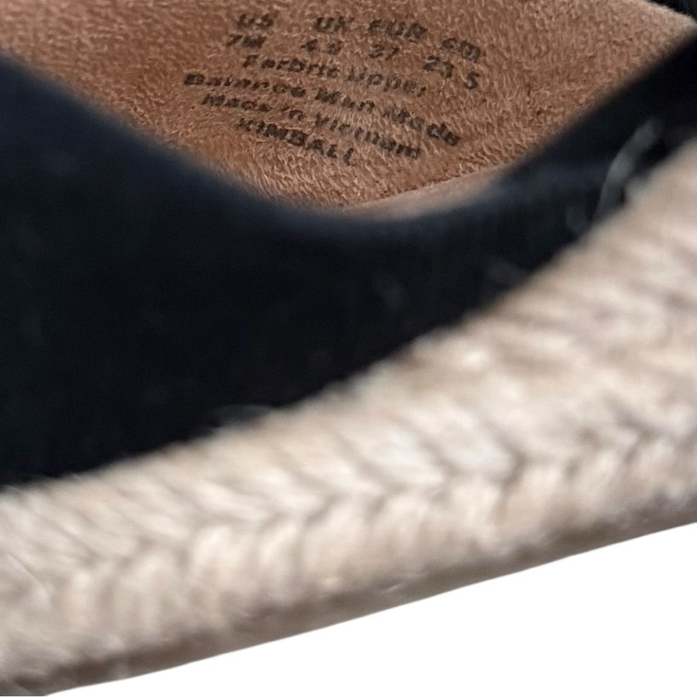 LifeStride Kimball Black Espadrille Wedge Sandals - Size 7M - Picture 4 of 5